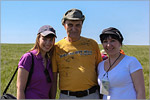 Vice-President of Russian Geographical Society— Aleksandr Chibilev and project performers— Natalya Svyatokha and Olga Popova.     [144 Kb]