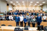 Roman Romanenko and Oleg Kononenko, pilot-cosmonauts, heroes of the Russian Federation meet with Orenburg State University students.     [129 Kb]